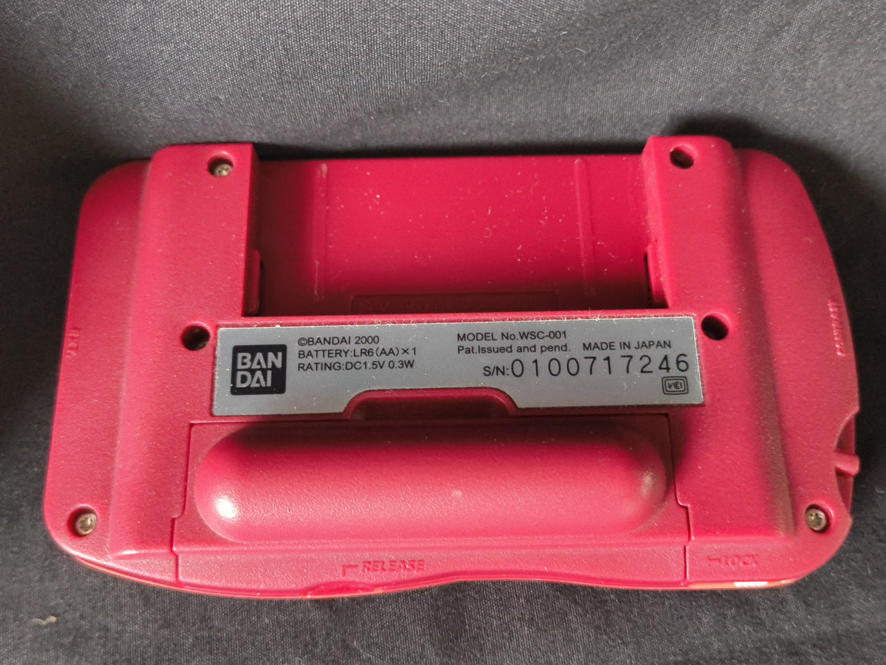 WONDERSWAN Color Console GUNDAM CHAR's ZAKU II Red Ver. w/manual, box set-h0324-