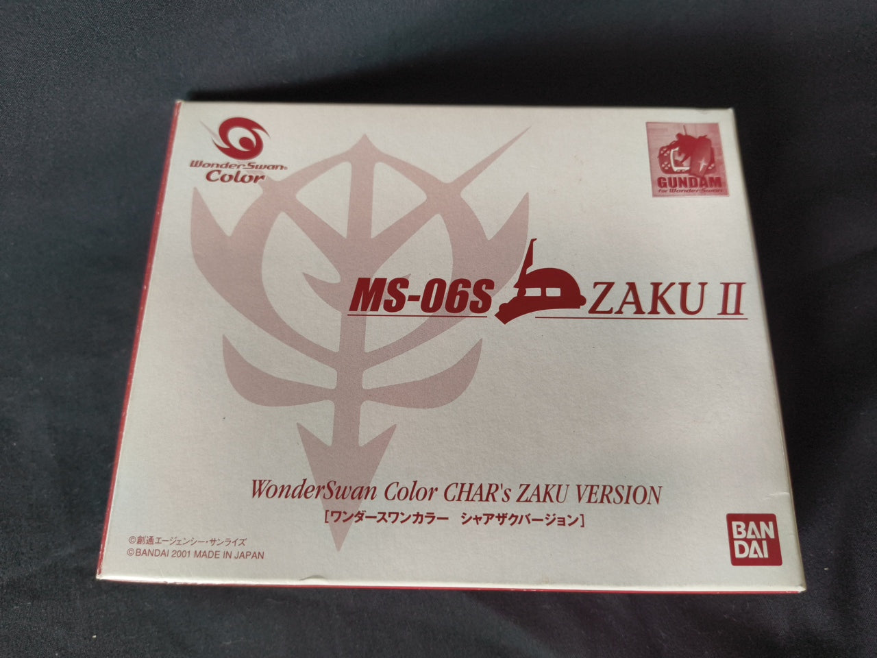 WONDERSWAN Color Console GUNDAM CHAR's ZAKU II Red Ver. w/manual, box set-h0324-