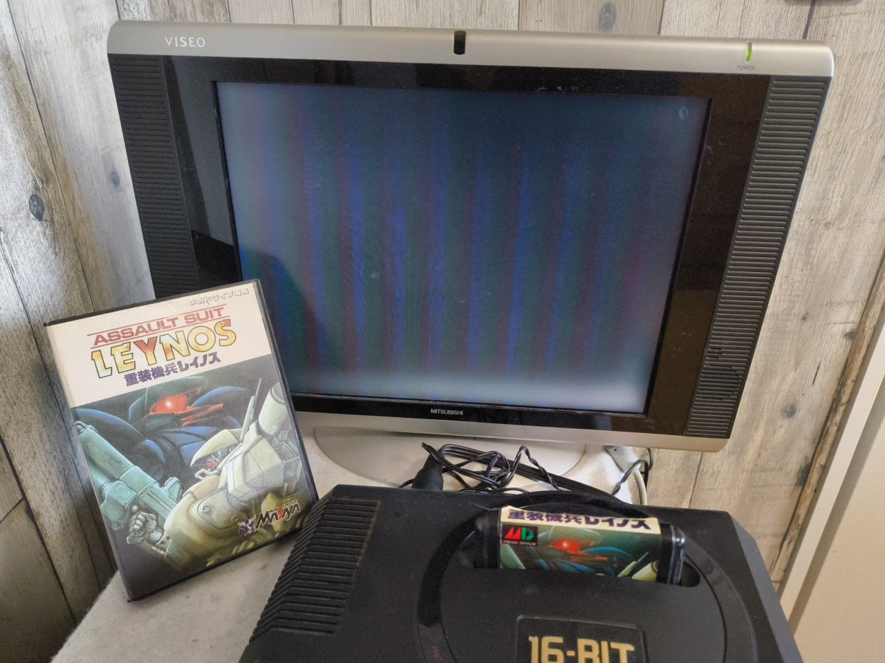 ASSAULT SUITS LEYNOS SEGA MEGA DRIVE Genesis W/Manual, Box, working Japan-h0324-