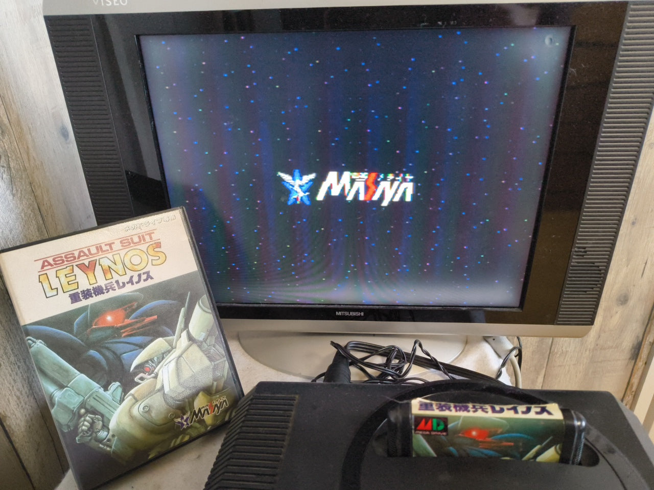 ASSAULT SUITS LEYNOS SEGA MEGA DRIVE Genesis W/Manual, Box, working Japan-h0324-