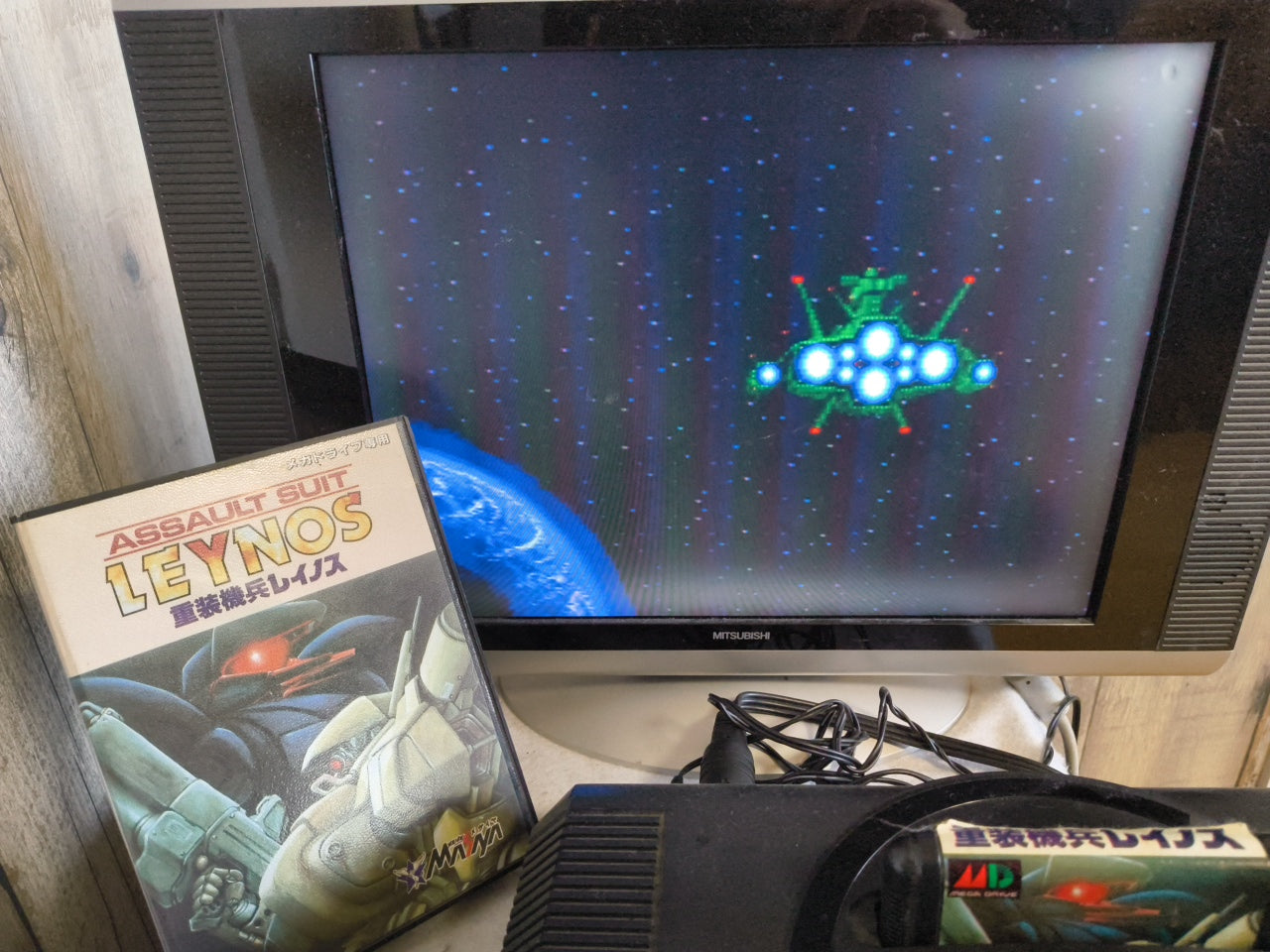 ASSAULT SUITS LEYNOS SEGA MEGA DRIVE Genesis W/Manual, Box, working Japan-h0324-