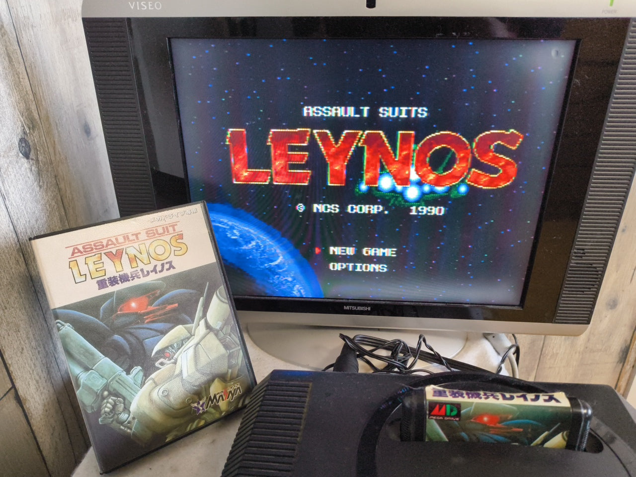 ASSAULT SUITS LEYNOS SEGA MEGA DRIVE Genesis W/Manual, Box, working Japan-h0324-