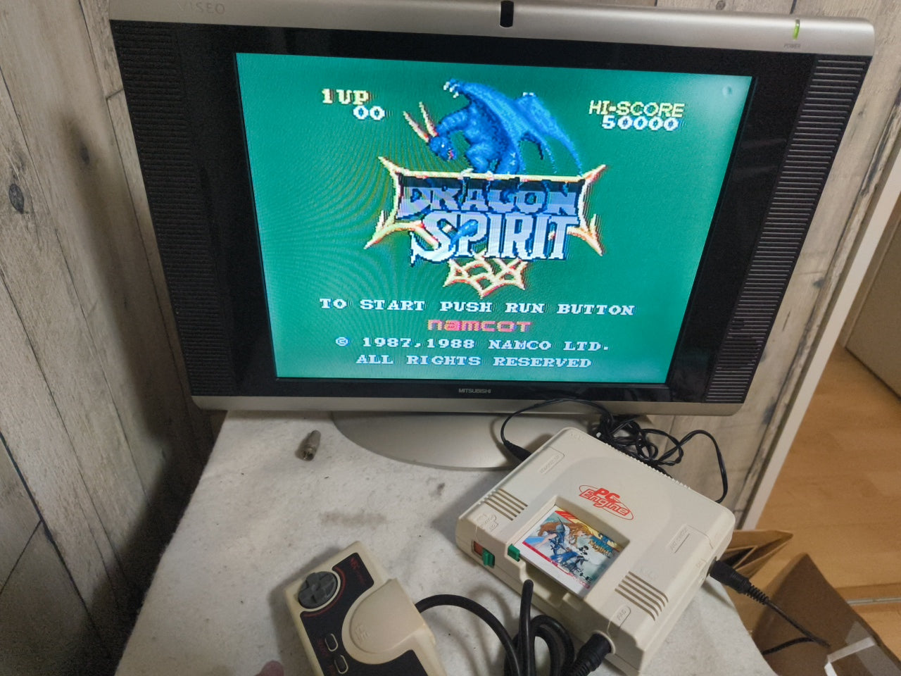 NEC PC Engine white Console (TurboGrafx-16) ,Pad, PSU, Game, Box set-h0328-