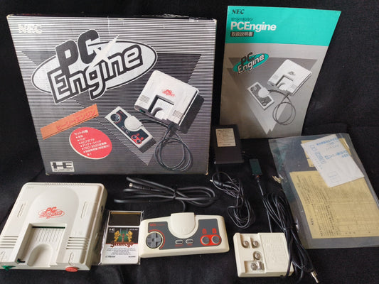 NEC PC Engine white Console (TurboGrafx-16) ,Pad, PSU, Game, Box set-h0330-