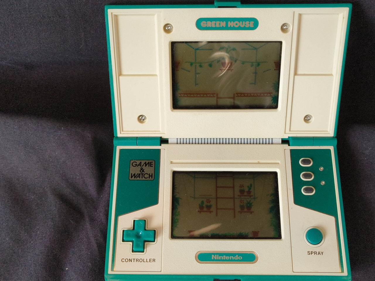 Used Nintendo Game & Watch GREEN HOUSE Multi Screen concole, working-h0331-