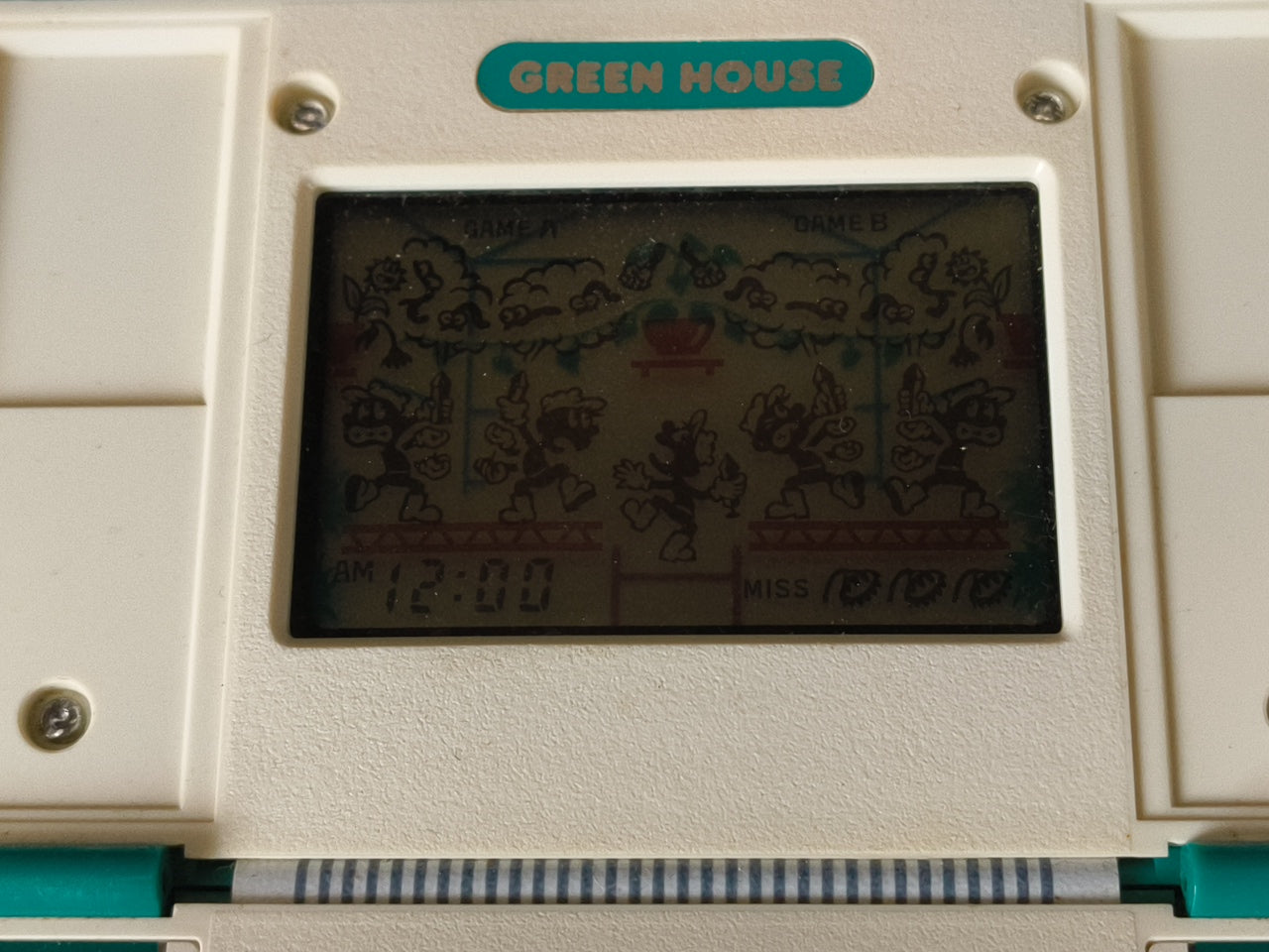 Used Nintendo Game & Watch GREEN HOUSE Multi Screen concole, working-h0331-