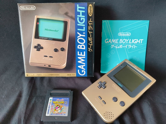 Nintendo Game boy Light Gold color console MGB-101,Manual, and box set-h0407-
