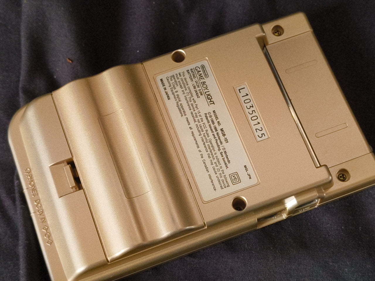 Nintendo Game boy Light Gold color console MGB-101,Manual, and box set-h0407-