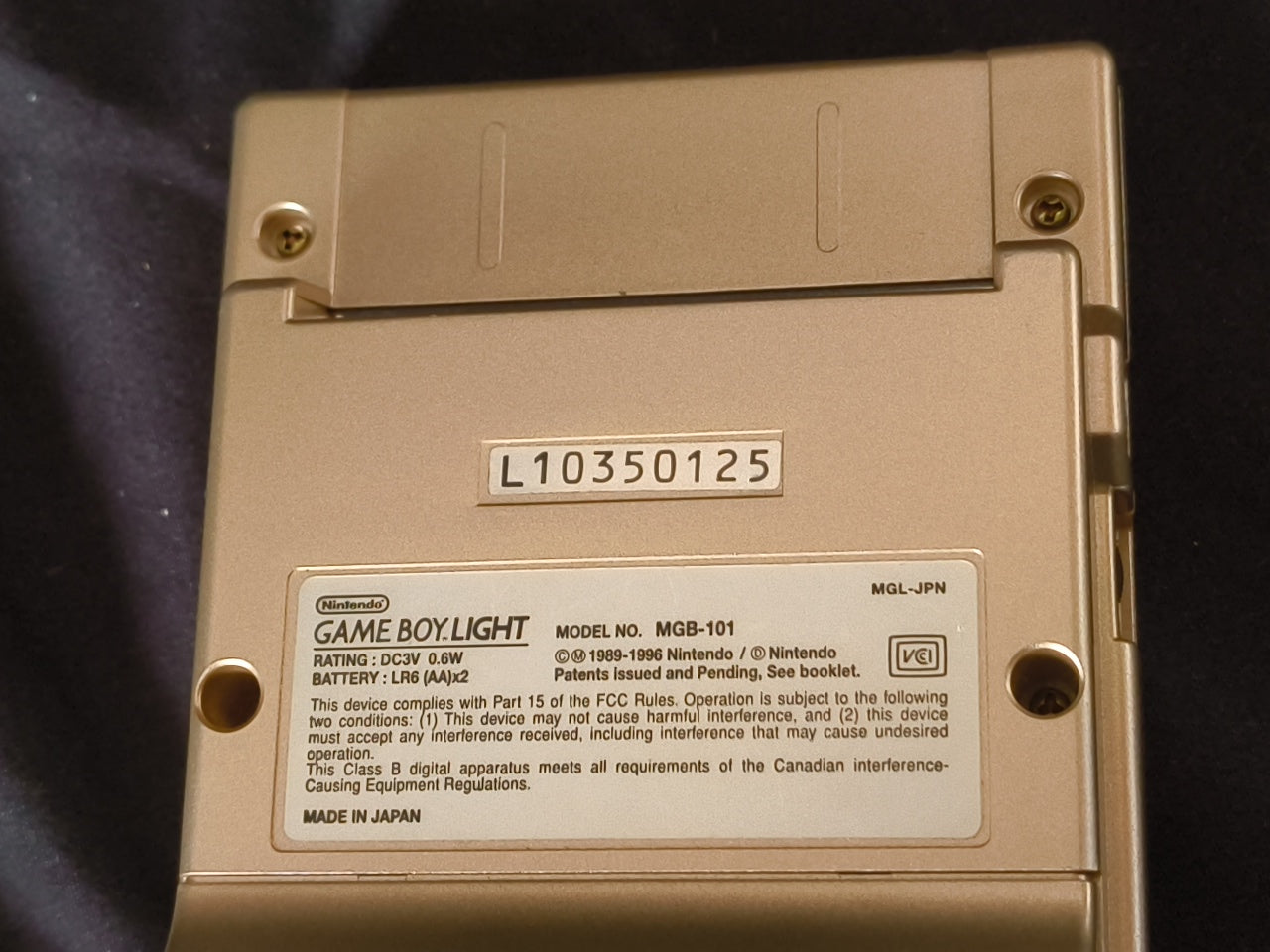 Nintendo Game boy Light Gold color console MGB-101,Manual, and box set-h0407-