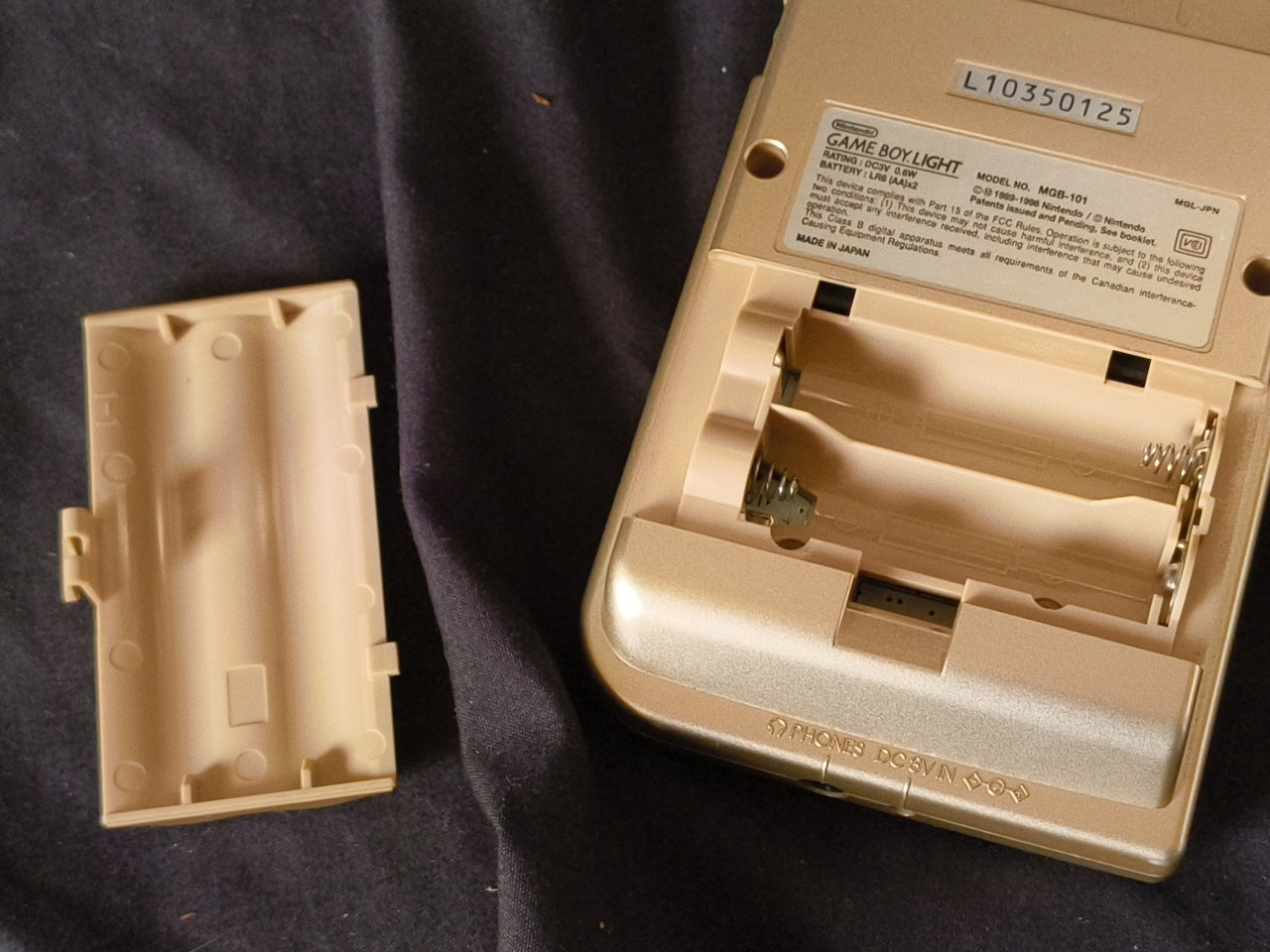Nintendo Game boy Light Gold color console MGB-101,Manual, and box set-h0407-