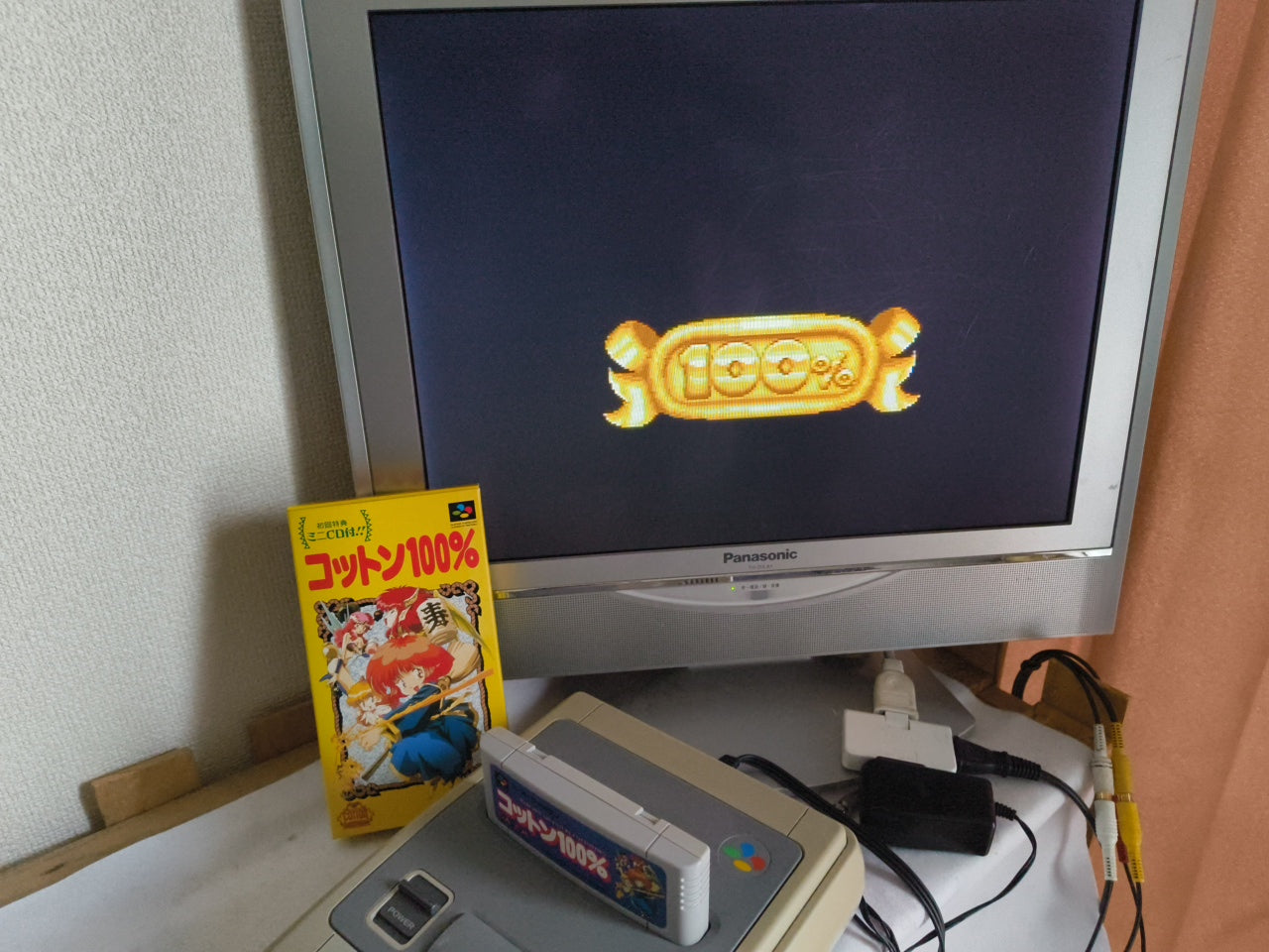 COTTON 100% Nintendo Super Famicom SFC Cartridge,Bonus CD,Manual,Box Japan-h0410