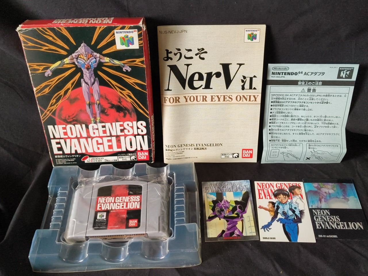 Used, NEON GENESIS EVANGELION with Bonus Cards set Nintendo 64 Japan-h0411-
