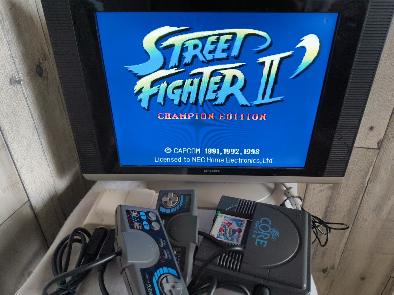 NEC PC Engine Coregrafx Console PI-TG3 TurboGrafx16, w/Manual, Pads, Box-h0412-