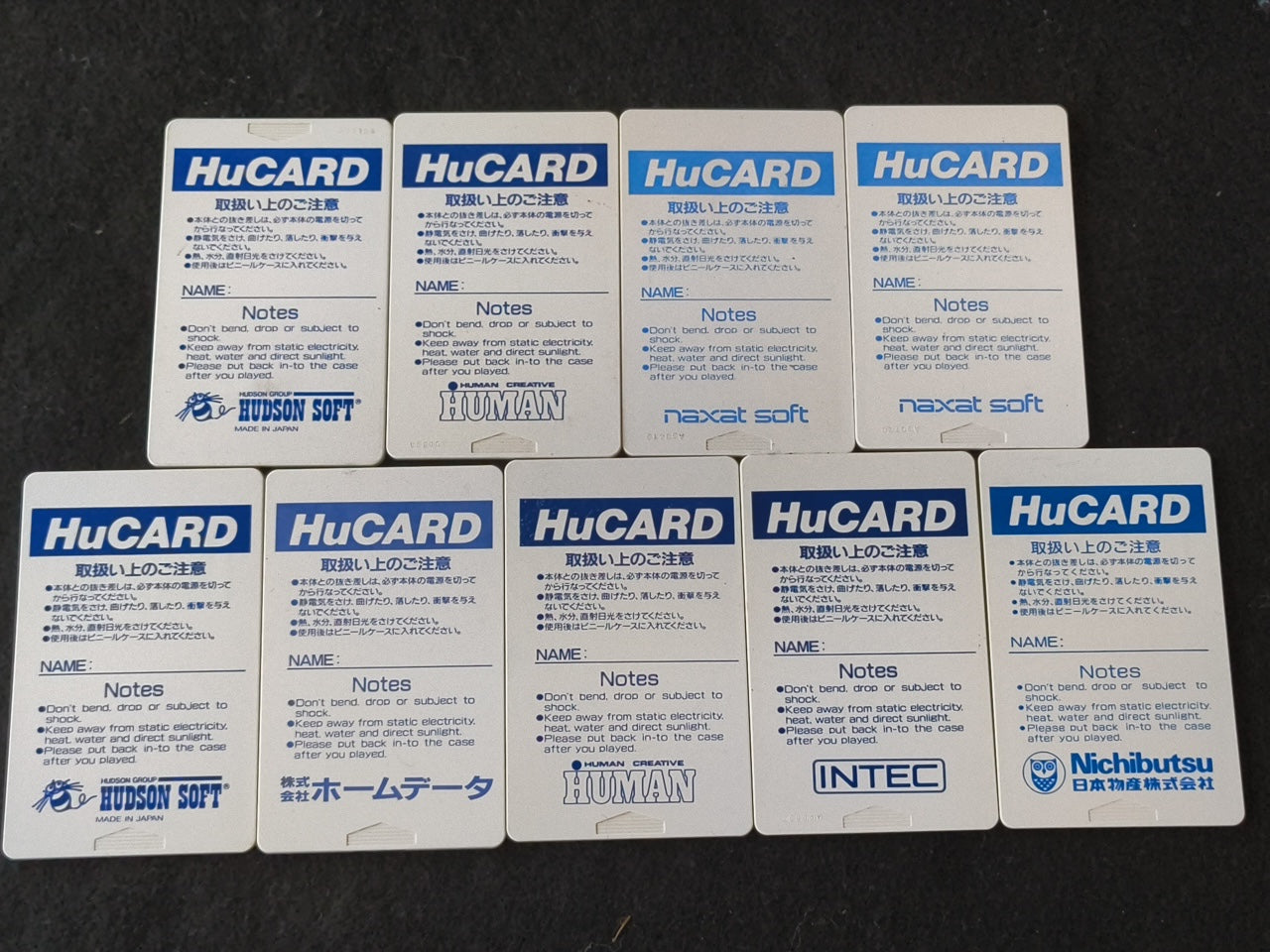 Whole sale Lots of PC Engine Hu-card Games 9-PCS set, Working -h0413-