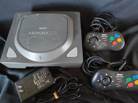 SNK NEO GEO CDZ NGCD Console System,w/Controllers, AC Adapter set, working-h0415