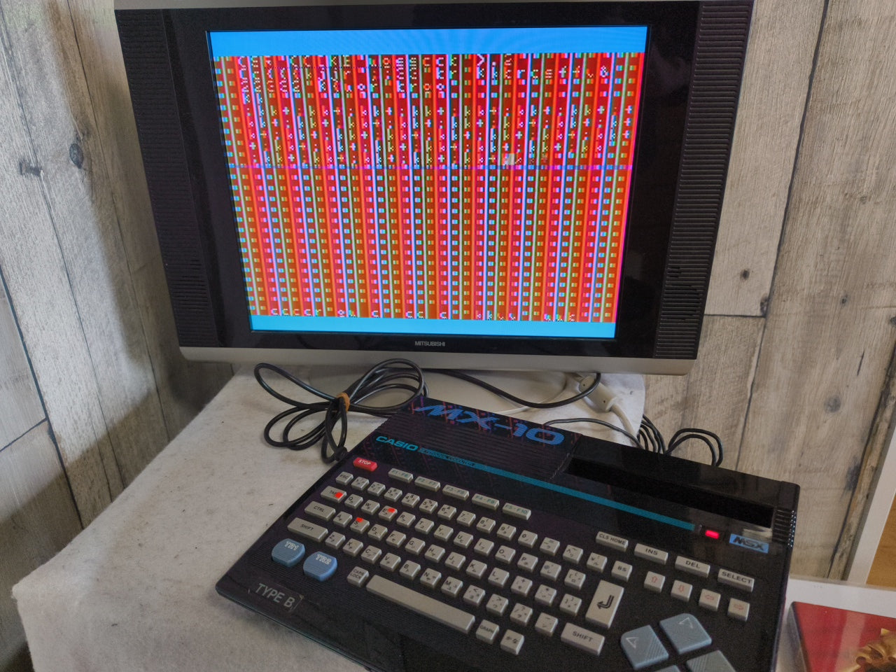 Defective CASIO MSX MX-10 Personal Computer, PSU and RF cable set, Japan-h0420-