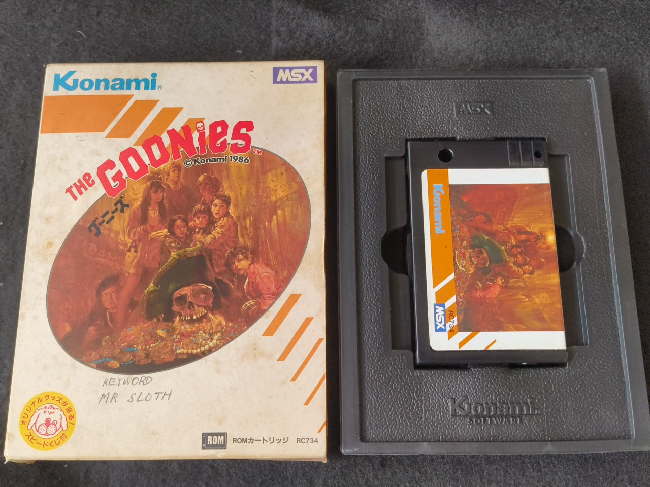 The Goonies for MSX /Game Cartrigde and Box set NTSC-J working Japan-h0420-