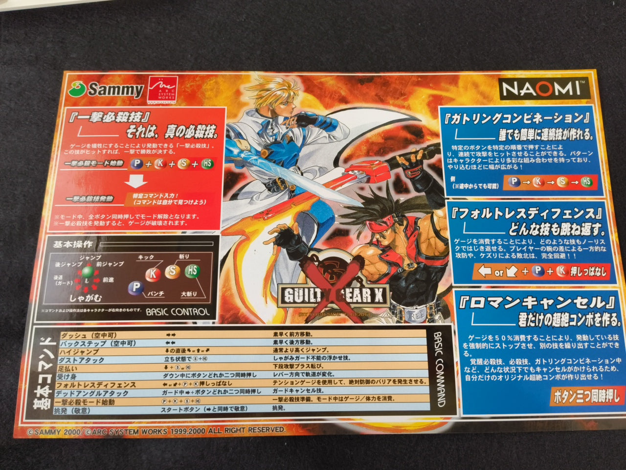 Guilty Gear X NAOMI PCB System Cart,Instruction Card set, Working, Japan-h0420