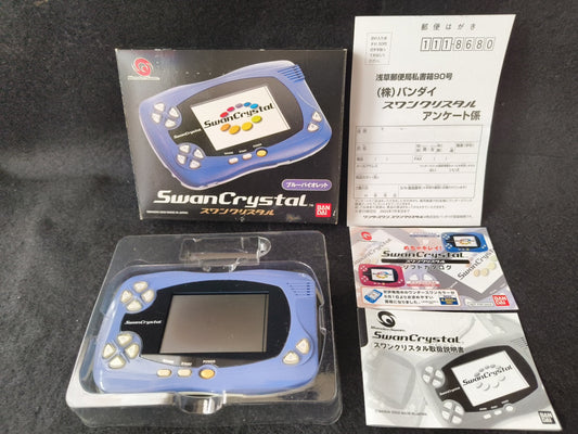 Defective, Wonder Swan Crystal Clear Blue BANDAI WSC Handheld Console-h0420-