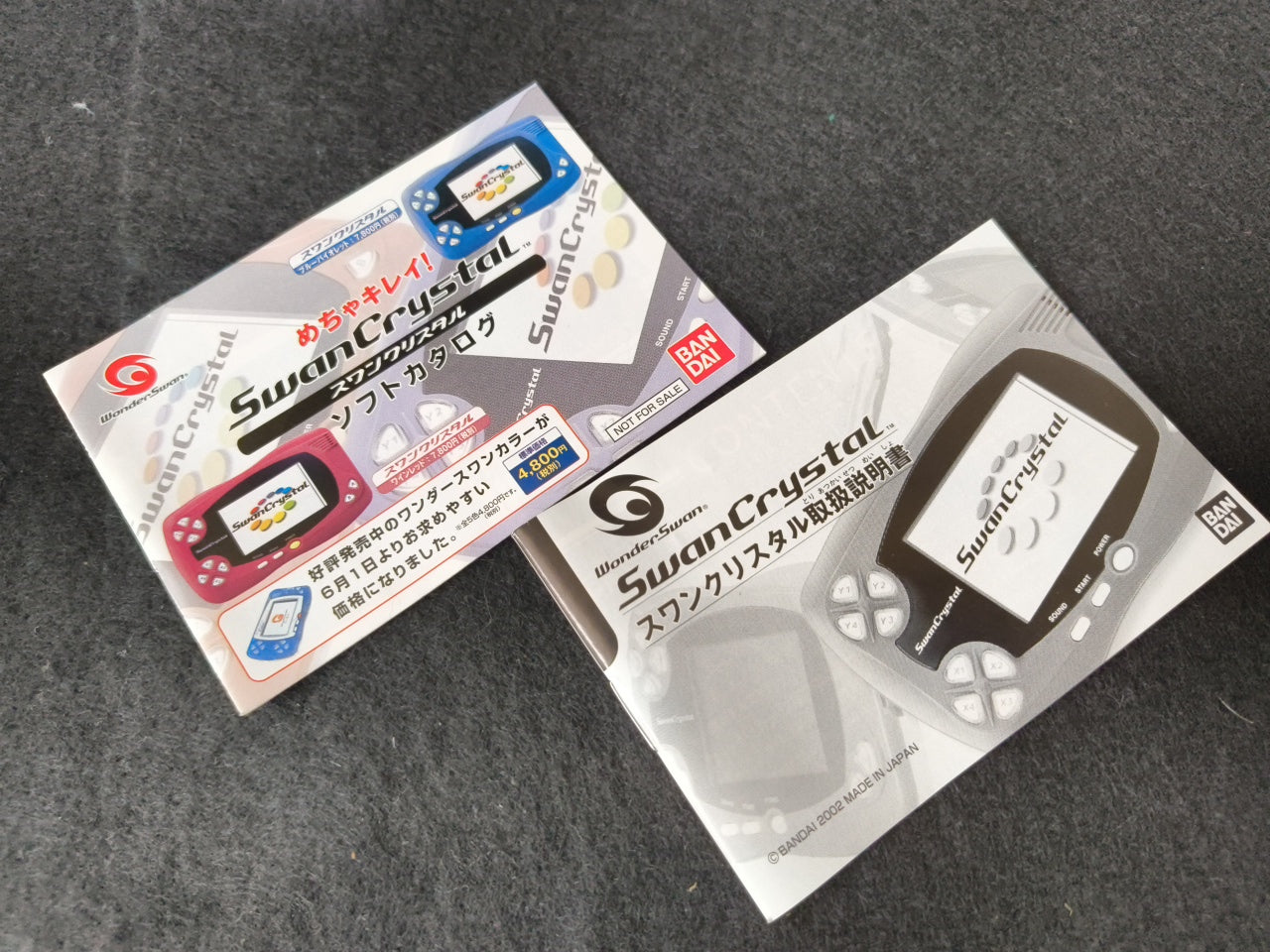 Defective, Wonder Swan Crystal Clear Blue BANDAI WSC Handheld Console-h0420-