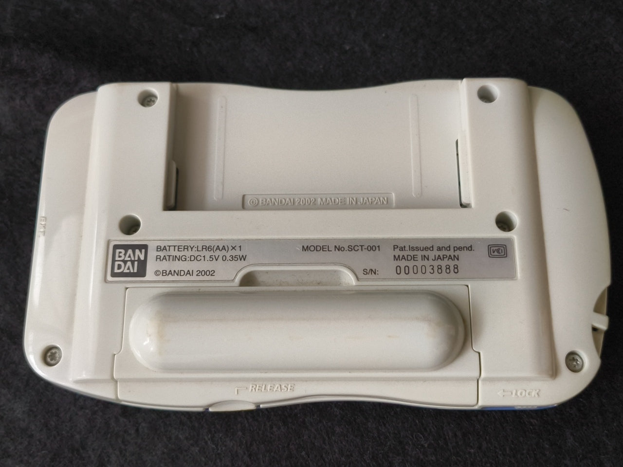 Defective, Wonder Swan Crystal Clear Blue BANDAI WSC Handheld Console-h0420-