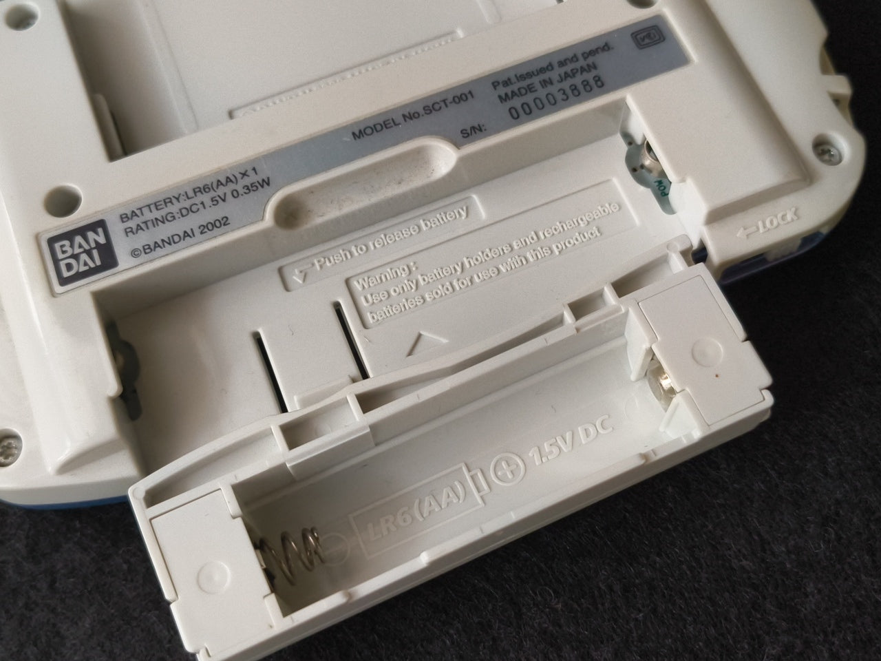 Defective, Wonder Swan Crystal Clear Blue BANDAI WSC Handheld Console-h0420-