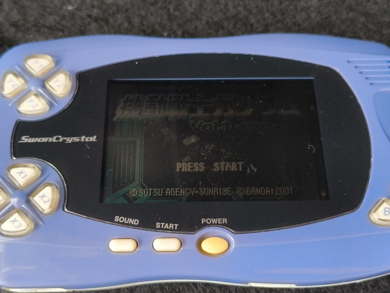 Defective, Wonder Swan Crystal Clear Blue BANDAI WSC Handheld Console-h0420-