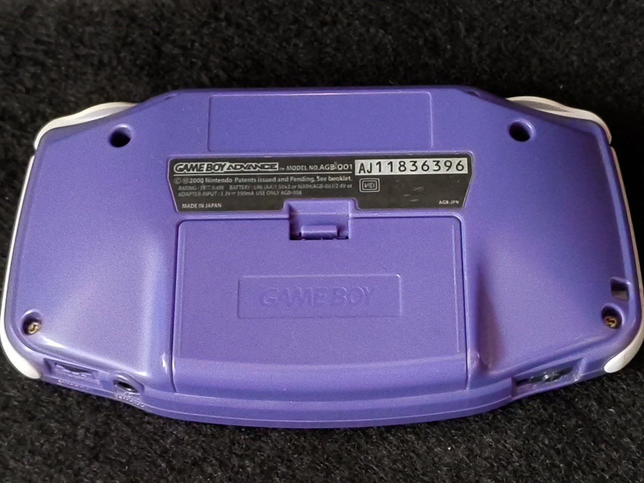 Used,GAMEBOY ADVANCE CONSOLE GBA Indigo Purple color AGB-001 Working Japan-h0420