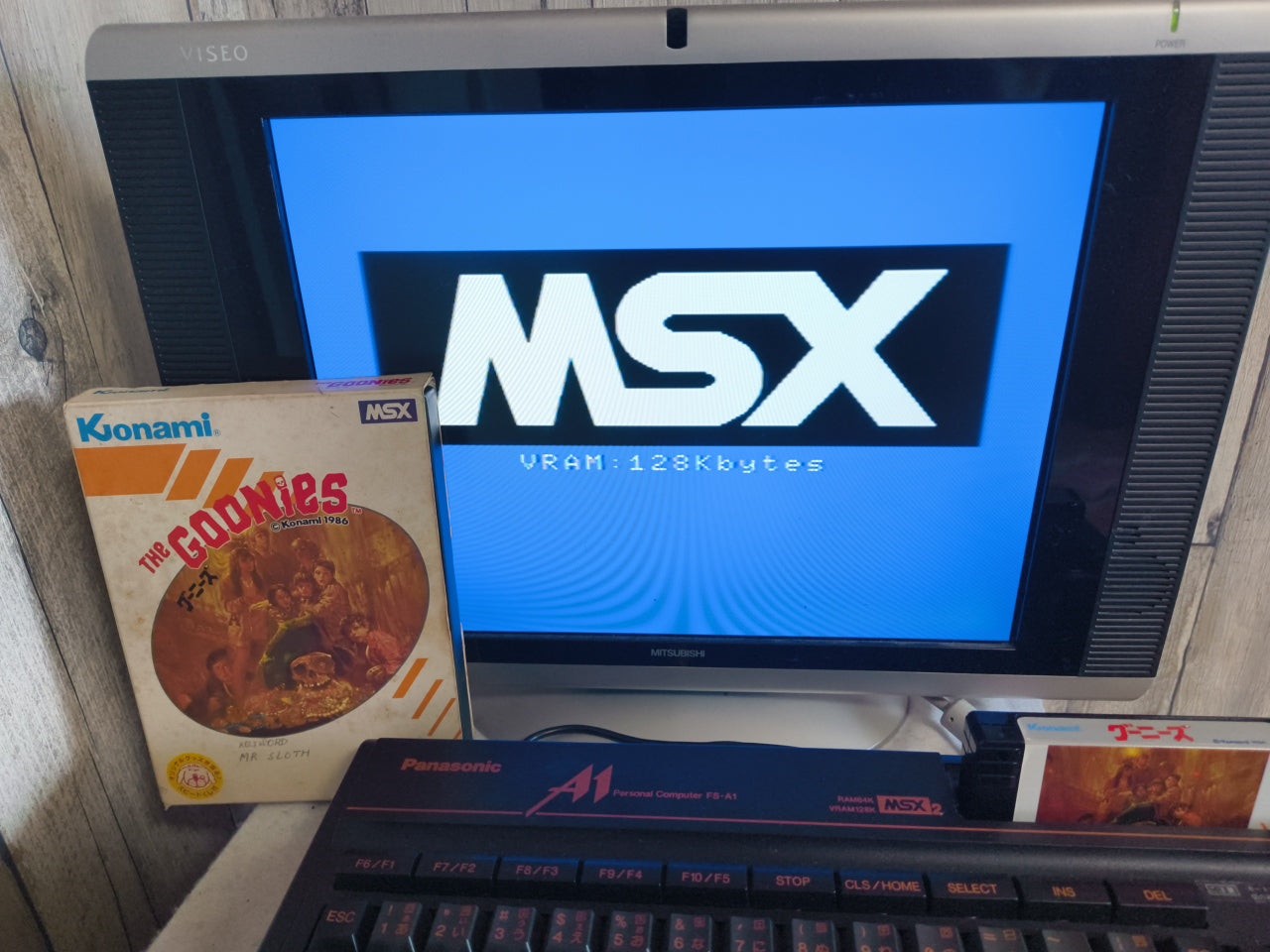 The Goonies for MSX /Game Cartrigde and Box set NTSC-J working Japan-h0420-