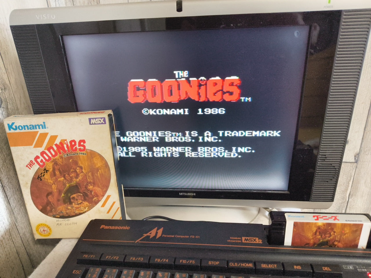 The Goonies for MSX /Game Cartrigde and Box set NTSC-J working Japan-h0420-