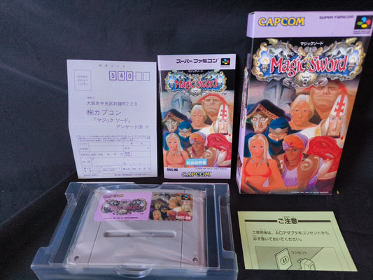 Magic Sword Nintendo Super Famicom SFC Cartridge, Manual, Box set Working-h0424-