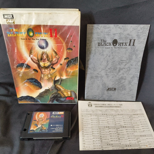 The BLACK ONYX 2 MSX Game Cartridge w/Manual Box set /NTSC-J working Japan-h0430