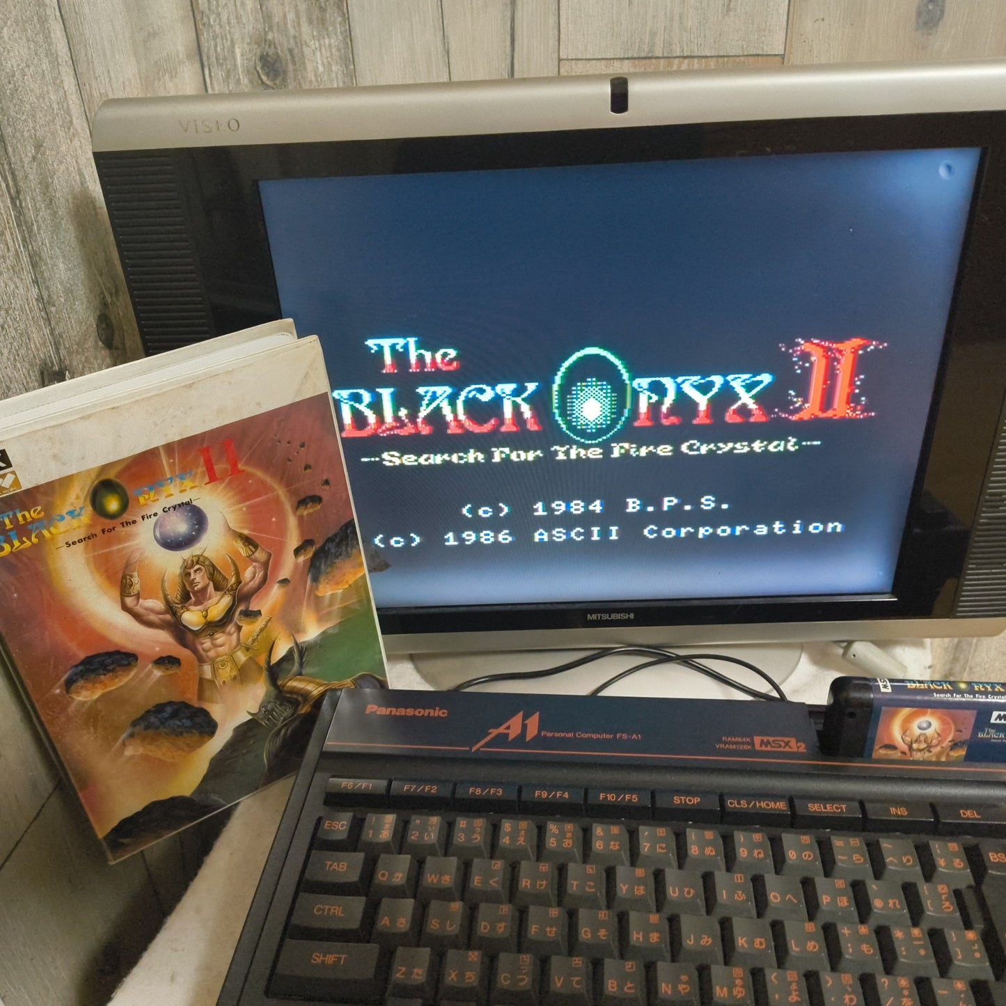 The BLACK ONYX 2 MSX Game Cartridge w/Manual Box set /NTSC-J working Japan-h0430