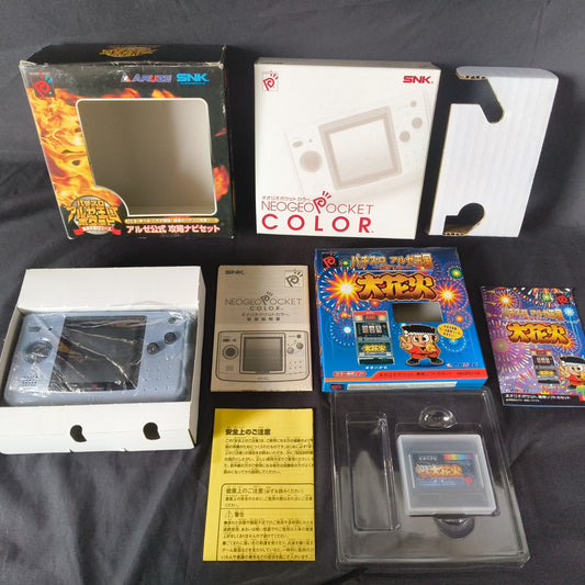 SNK NEOGEO POCKET Color blue Console ARUZE, W/Manual Box set, Working-h0502-