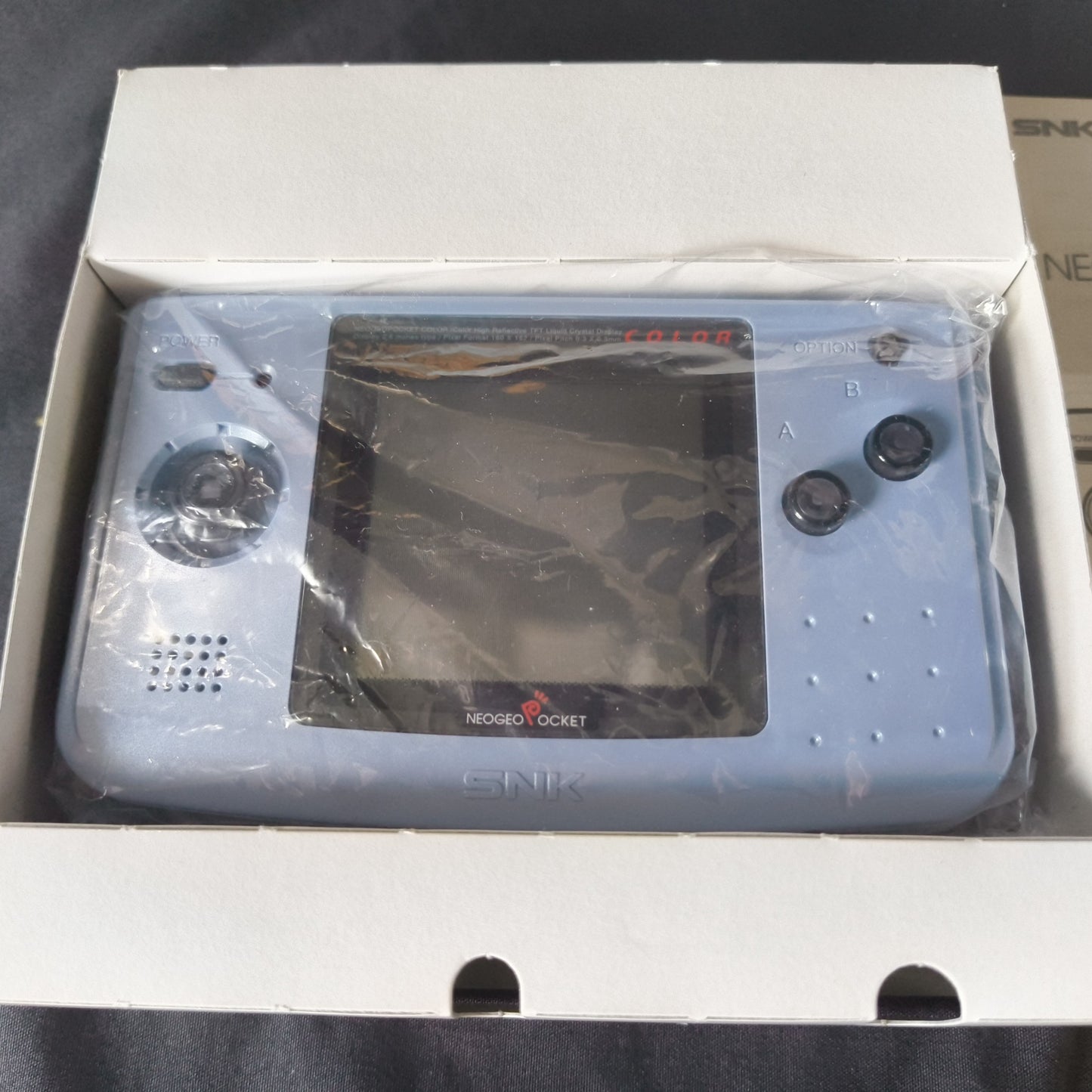 SNK NEOGEO POCKET Color blue Console ARUZE, W/Manual Box set, Working-h0502-