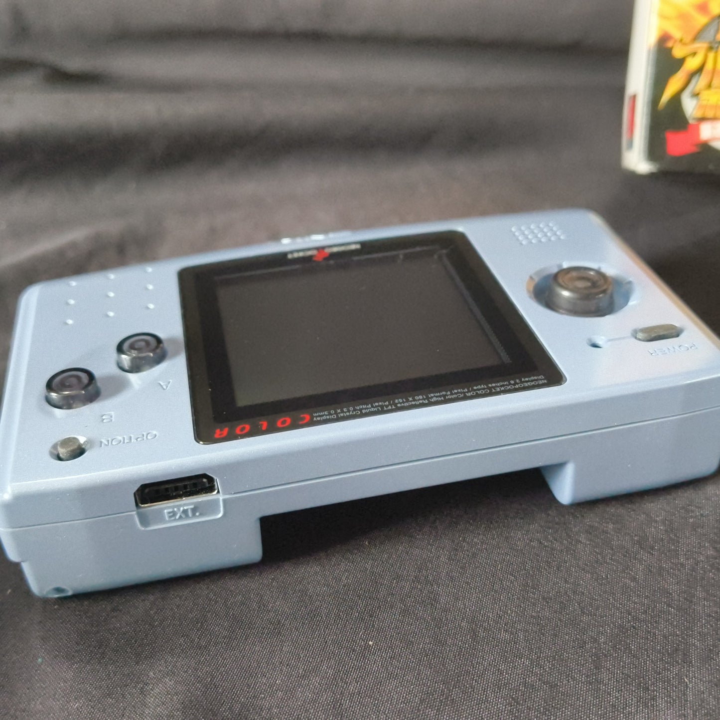 SNK NEOGEO POCKET Color blue Console ARUZE, W/Manual Box set, Working-h0502-