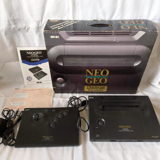 SNK NEOGEO AES ROM cartridge system Console NEO-0, w/PSU, Pad, Box set-h0518-