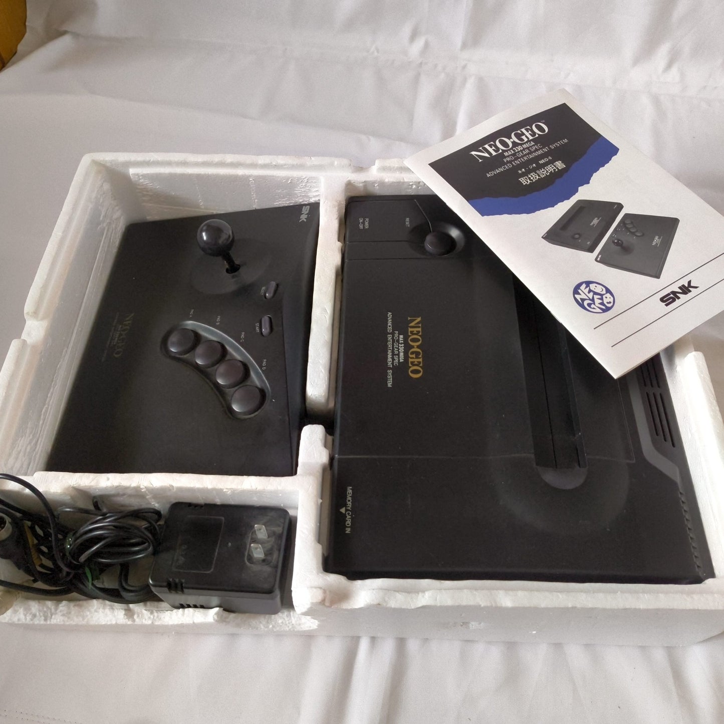 SNK NEOGEO AES ROM cartridge system Console NEO-0, w/PSU, Pad, Box set-h0518-