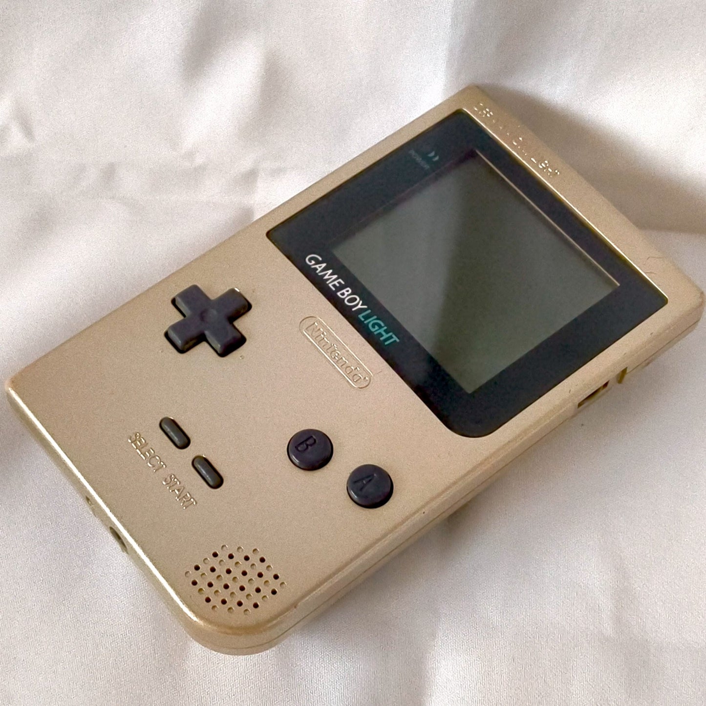 Used, Nintendo Gameboy Light Gold color console MGB-101 w/Game, Working-h0518-