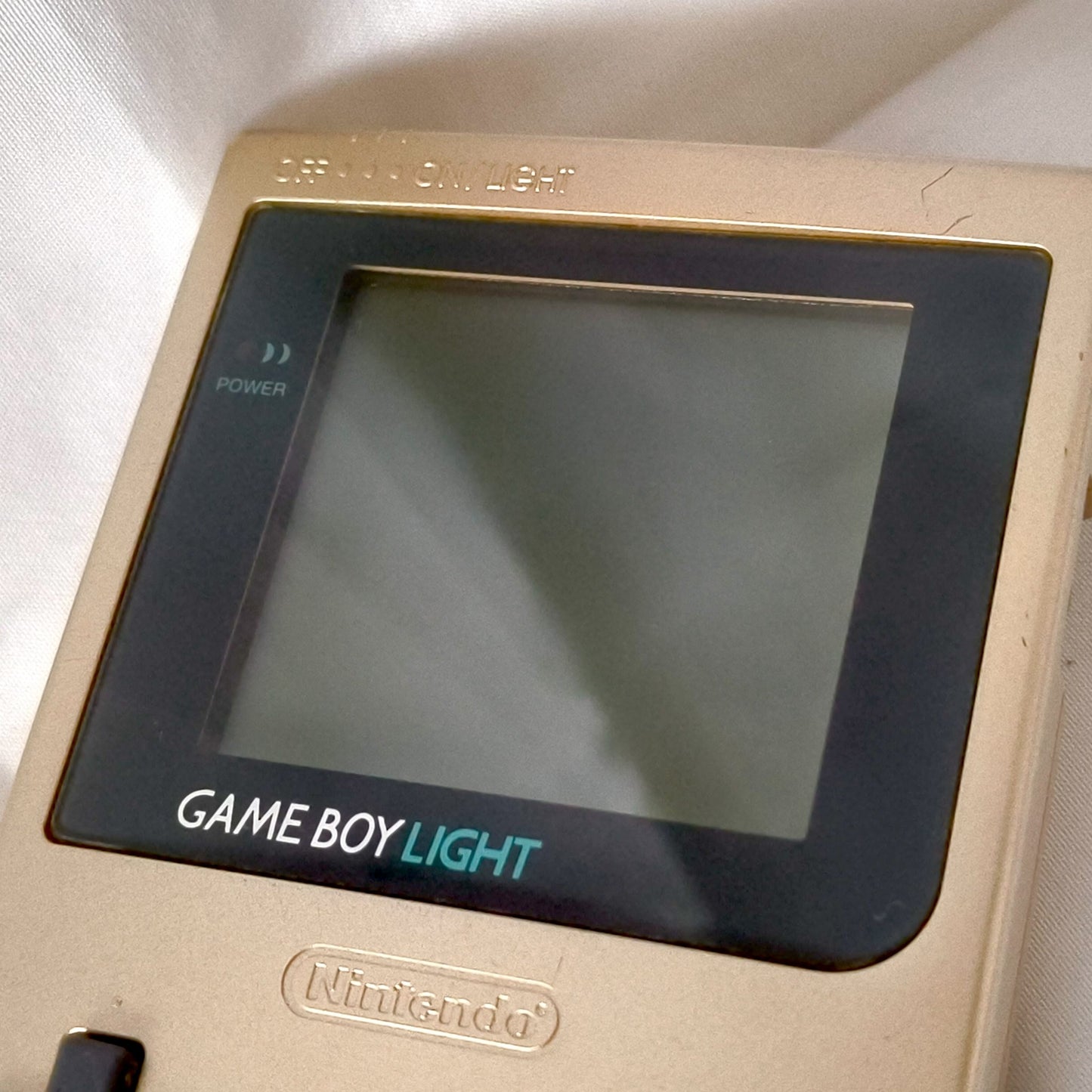 Used, Nintendo Gameboy Light Gold color console MGB-101 w/Game, Working-h0518-