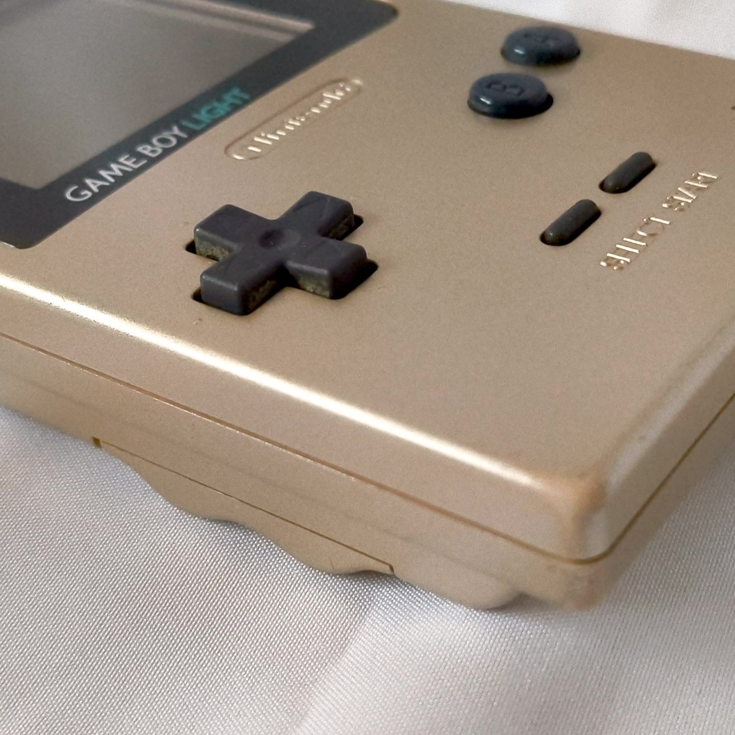 Used, Nintendo Gameboy Light Gold color console MGB-101 w/Game, Working-h0518-