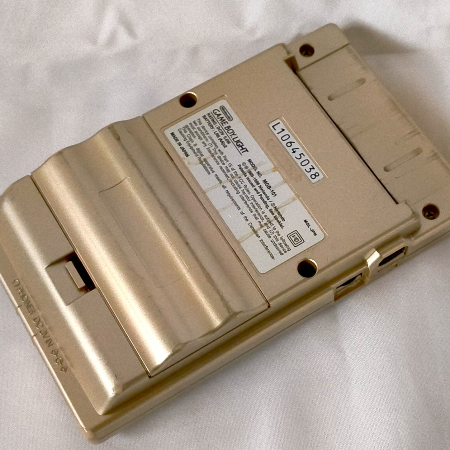 Used, Nintendo Gameboy Light Gold color console MGB-101 w/Game, Working-h0518-