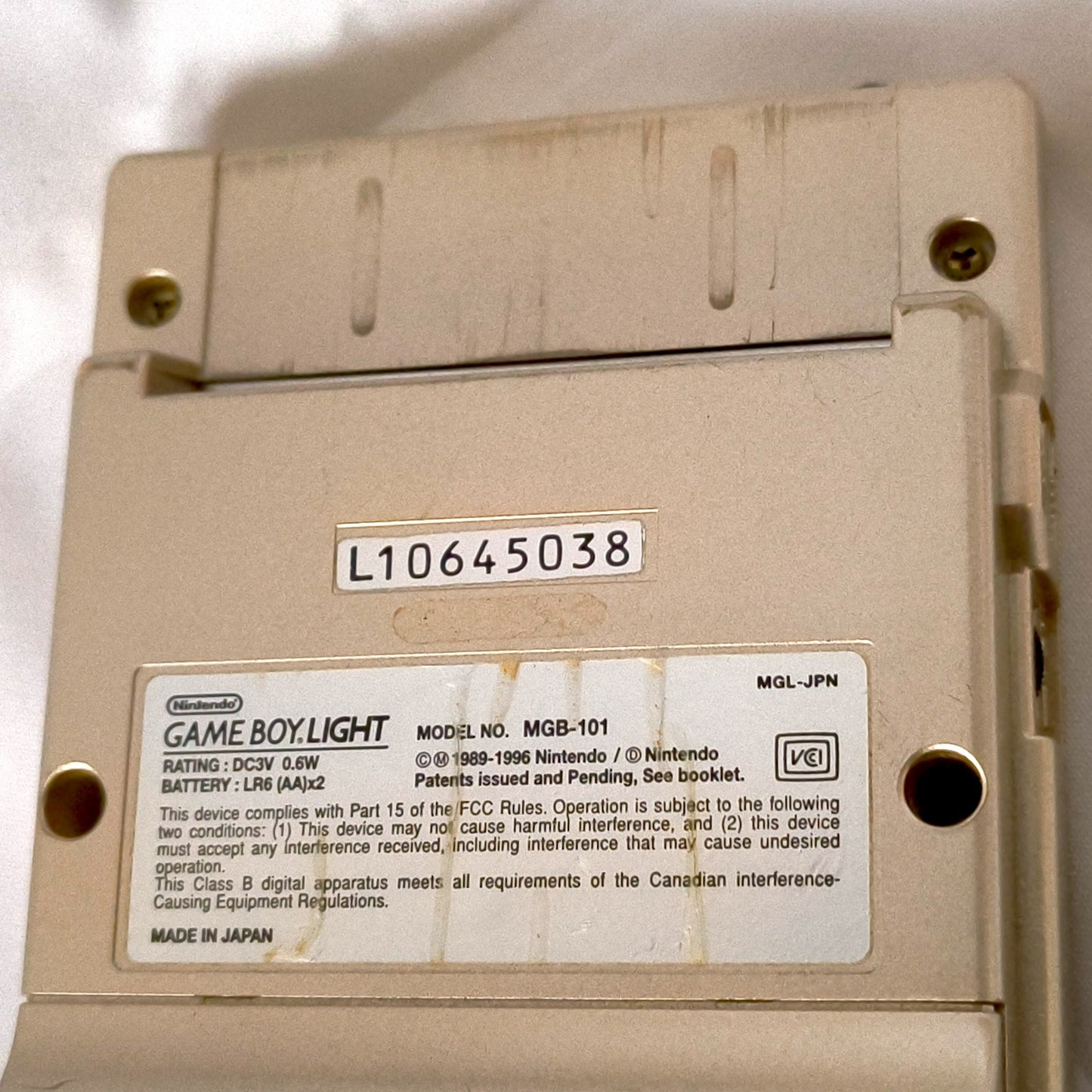 Used, Nintendo Gameboy Light Gold color console MGB-101 w/Game, Working-h0518-