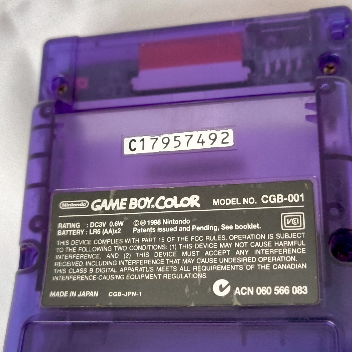 Nintendo Gameboy Color Toys “R” Us Midnight blue console set, Working-h0518-