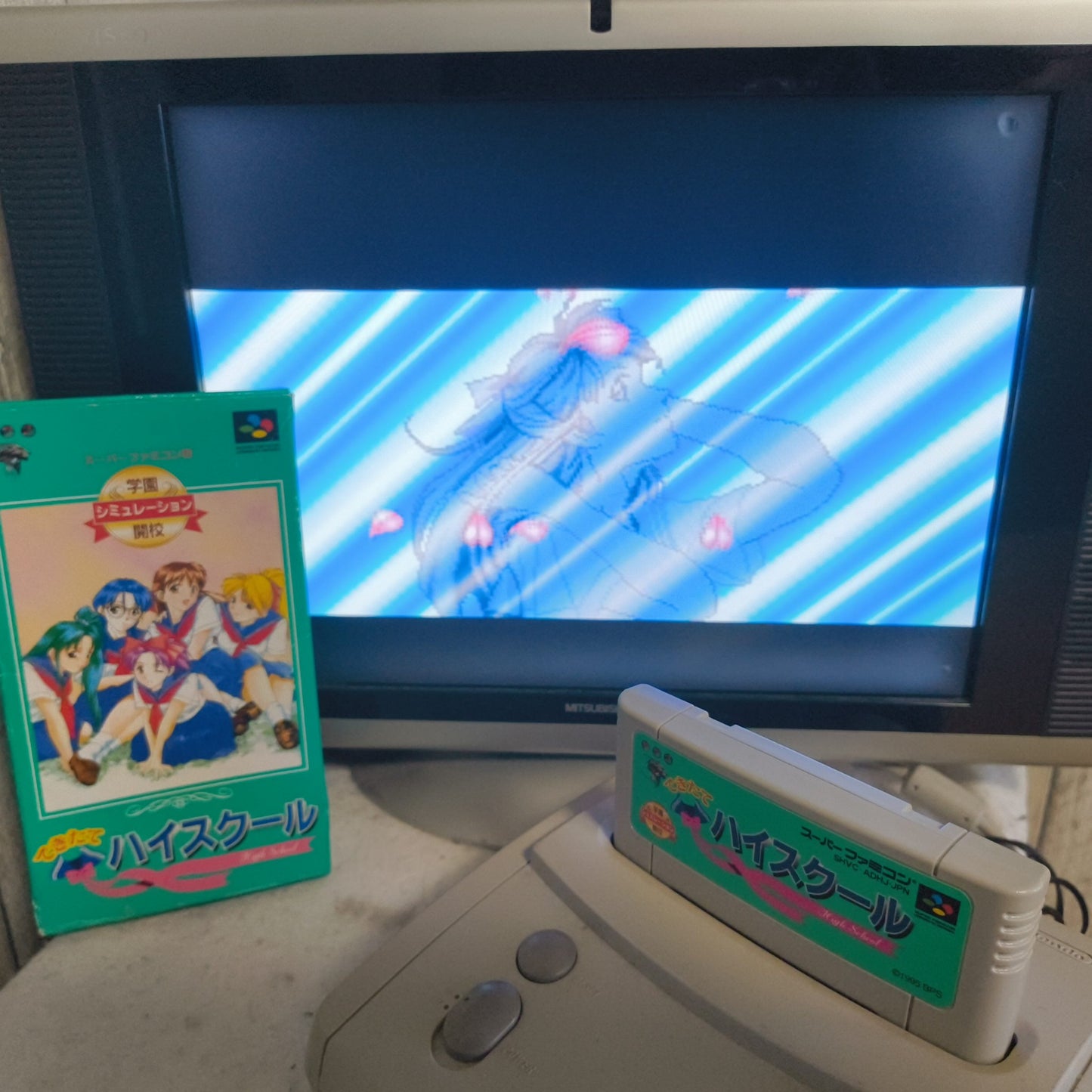 Dekitate High School Nintendo Super Famicom SFC w/Manual, Box set Working-h0524-