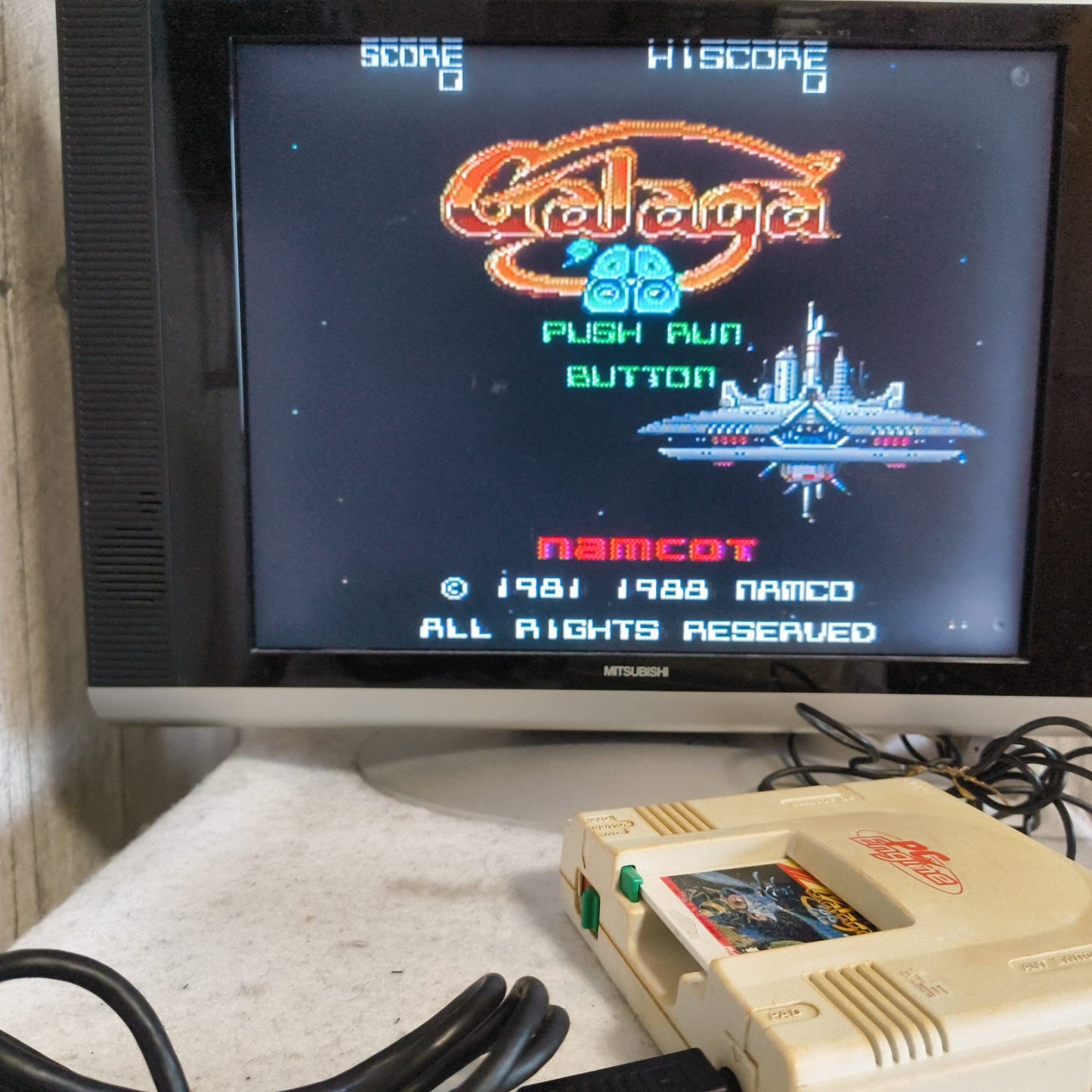 NEC PC Engine white Console (TurboGrafx-16), pad, PSU, Game set, Working-h0610-