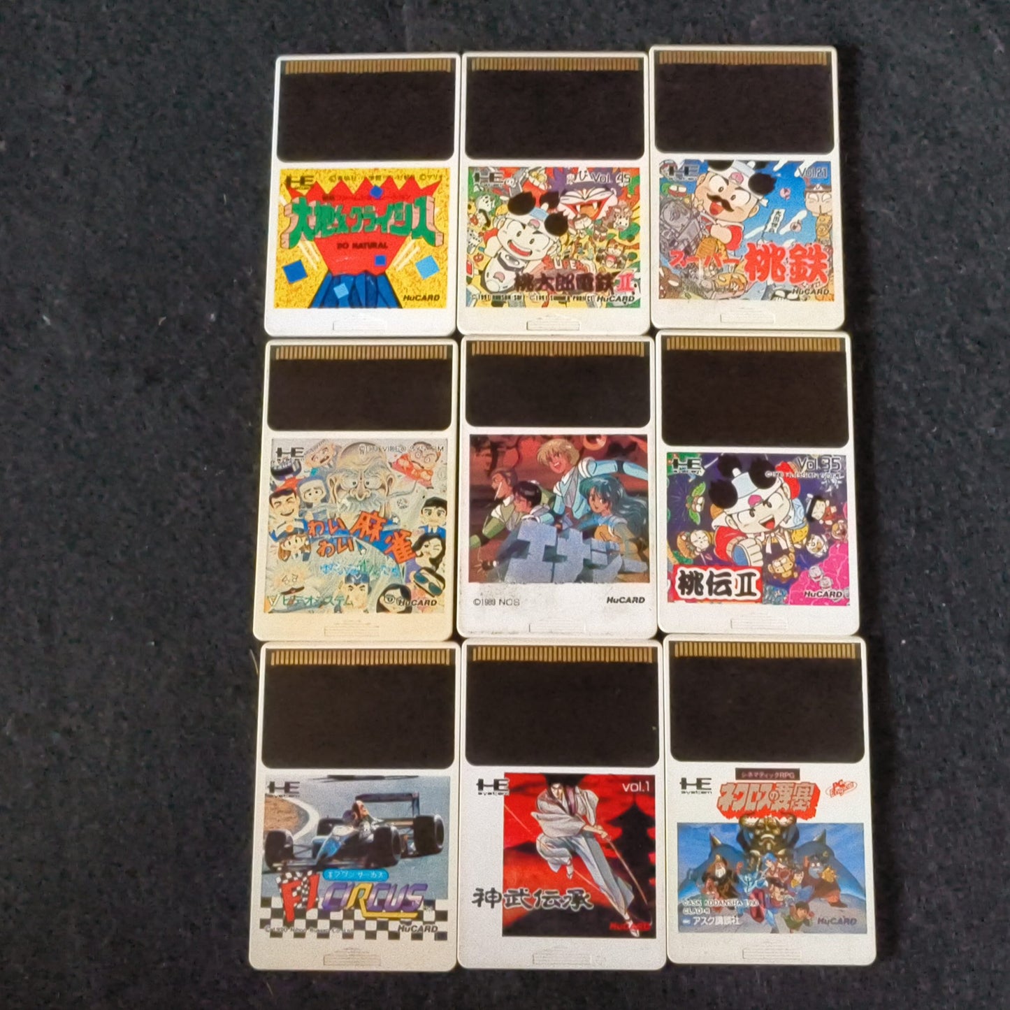 Whole sale Lots of PC Engine Hu-card Games 9-PCS set, Working -h0610-