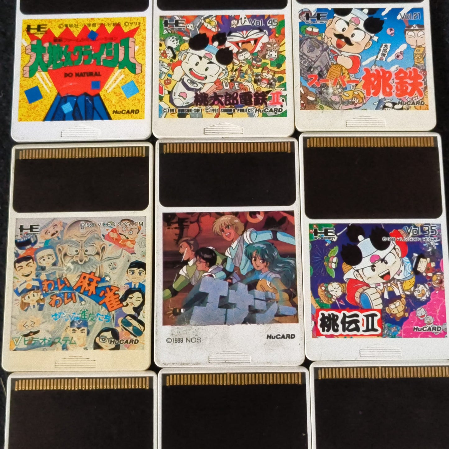 Whole sale Lots of PC Engine Hu-card Games 9-PCS set, Working -h0610-