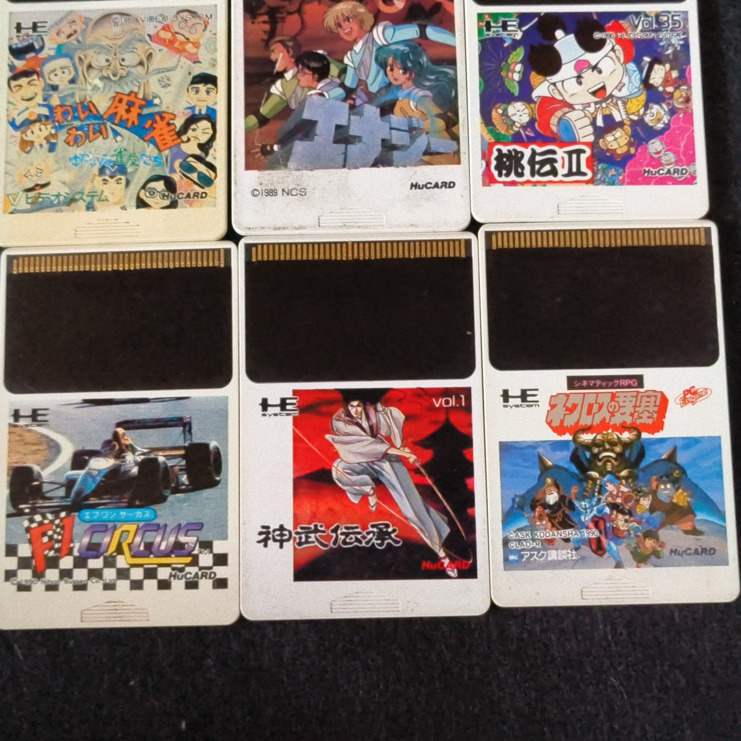 Whole sale Lots of PC Engine Hu-card Games 9-PCS set, Working -h0610-