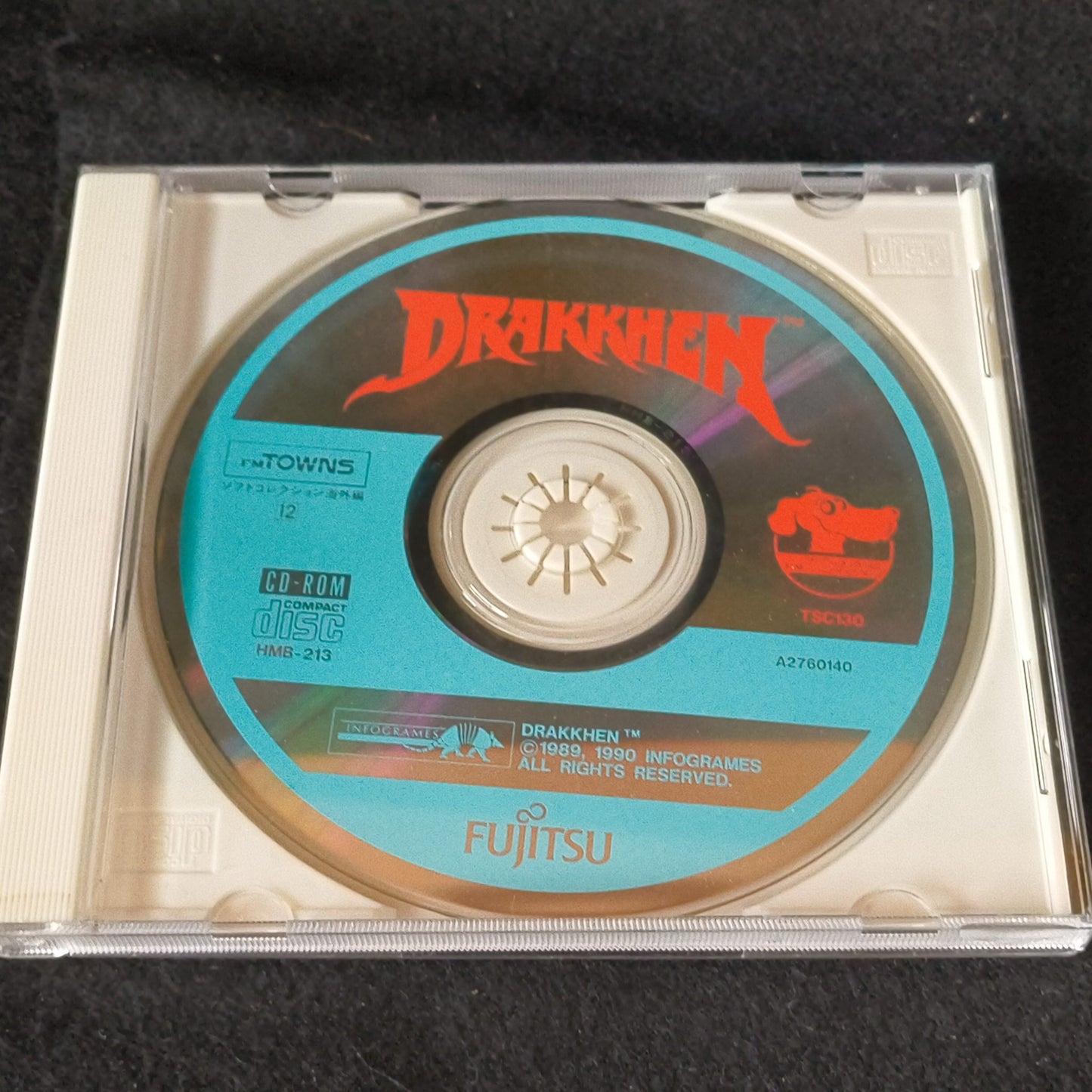 Drakkhen Fujitsu FM TOWNS Game Disk, Manual, Box set, Working-h0613-